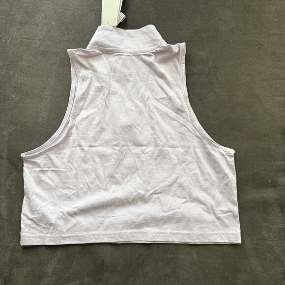 Adidas Womens Cropped Tank Top With Camo Logo Design Light Purple Size L Sustain - Picture 4 of 4